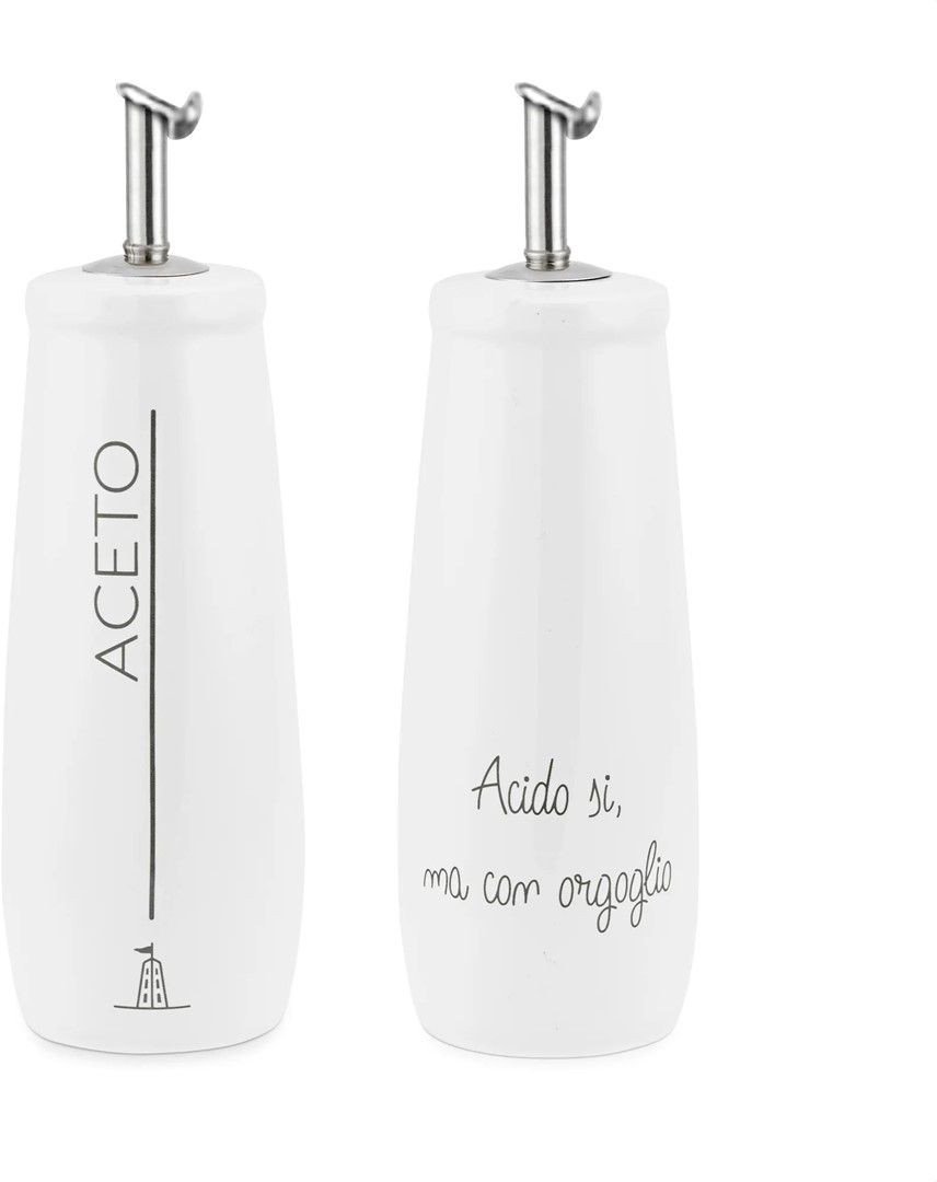 Butelka 250ml na oliwę/ocet GliOnesti biała porcelana LaPorcellanaBianca