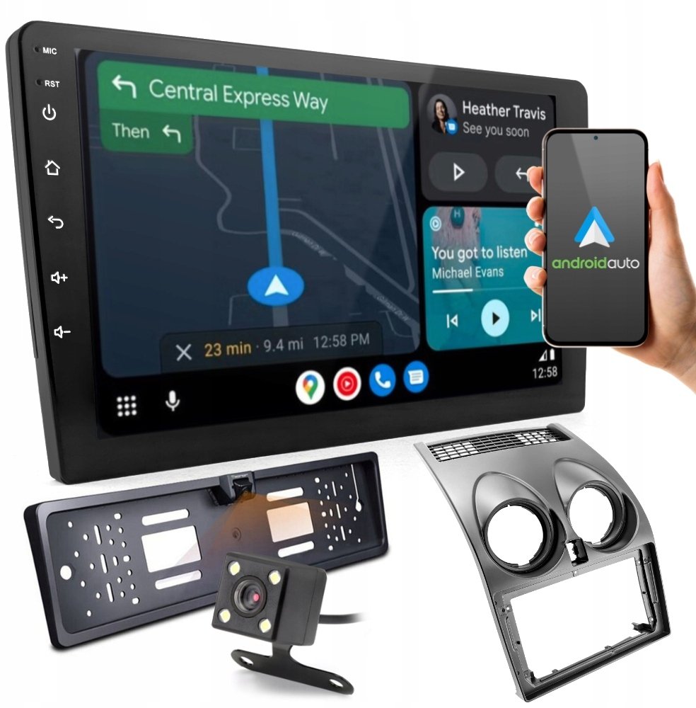 Radio samochodowe GoMedia Radio Nissan Qashqai Ramka 9" Nawigacja GPS Android 4GB RAM GSM 4G Kamera