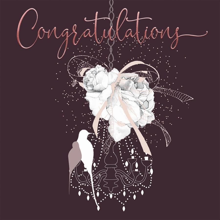 Clear Creation Karnet kwadrat CL0924 Ślub bukiet