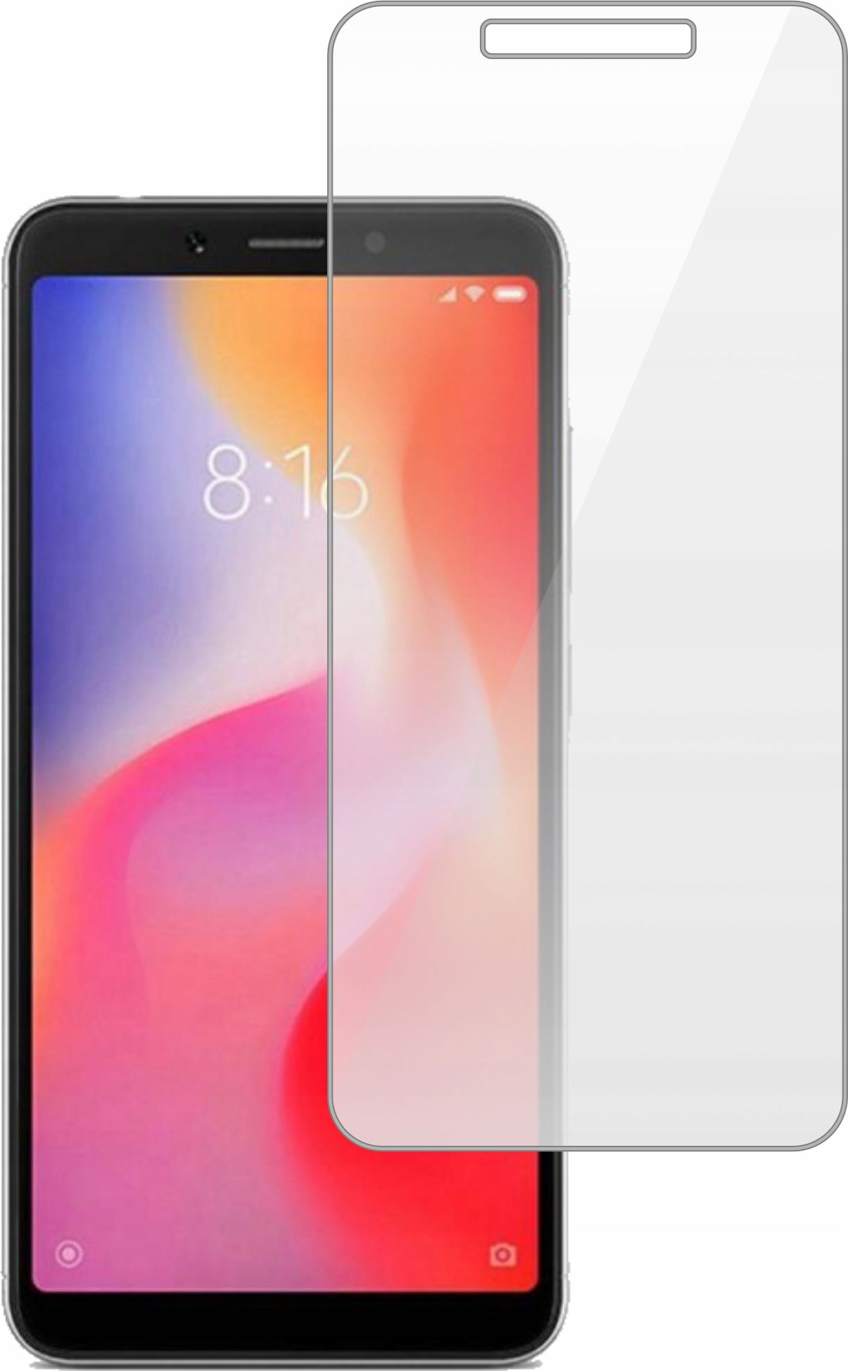 etumi Szkło Hartowane 9H Do Xiaomi Redmi 6 Szybka Szkiełko Ochronne Na Ekran Twarde Płaskie Przód / Ochrona Matrycy Telefonu Glas0301