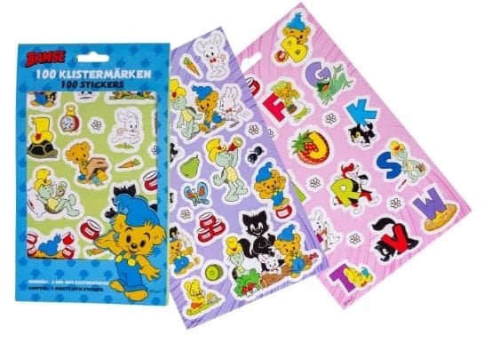BAMSE Stickers set w/100 stickers, paper pack