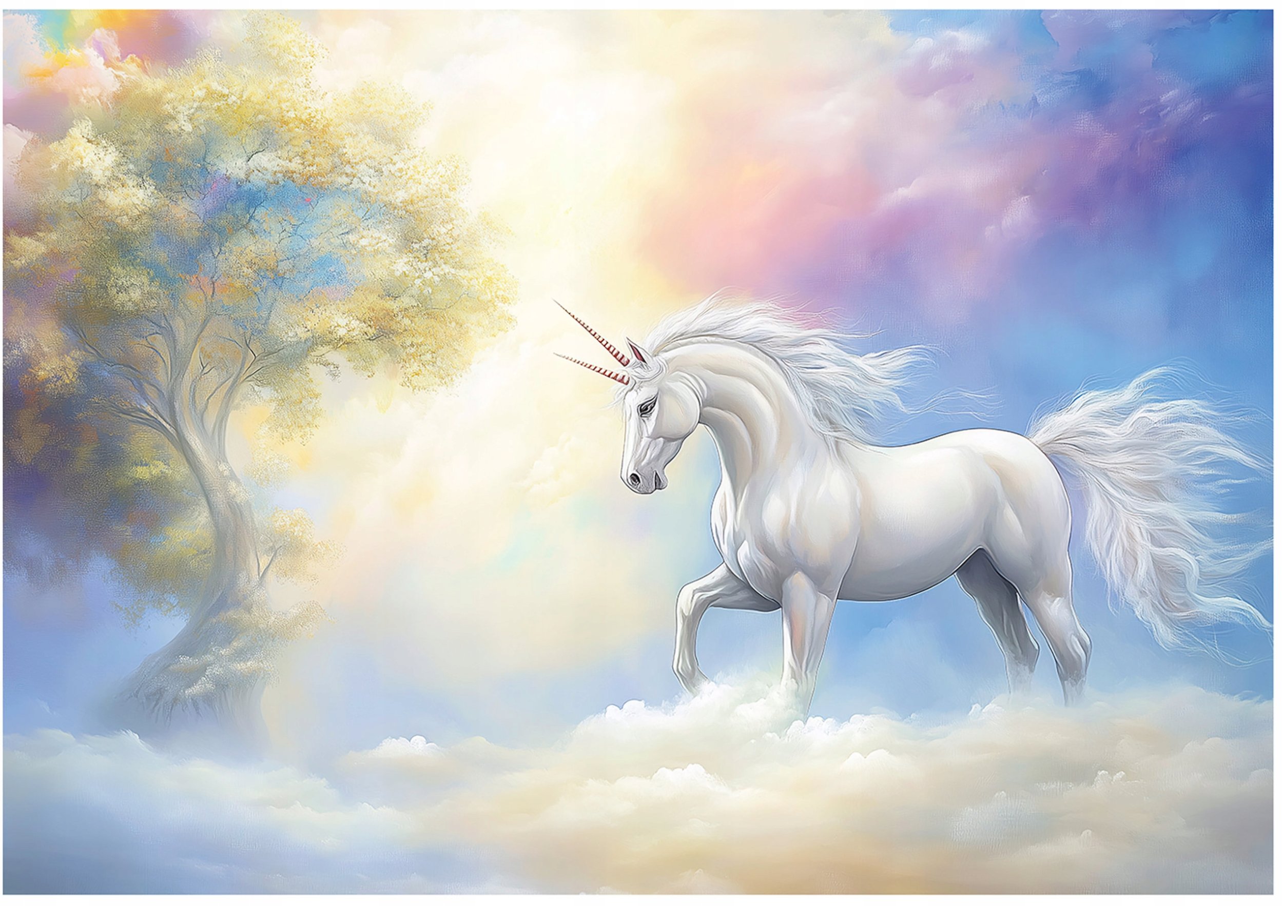 Fototapeta Dla Dziewczynki Dzieci Jednorożec Niebo Tapeta Flizelina 250X175