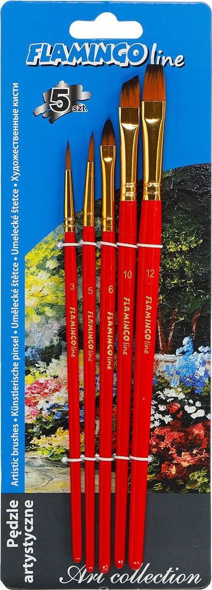 Titanum Pędzle pędzelki szkolne grubość 3/5/6/10/12 5szt