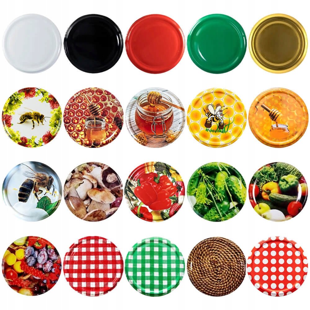 150x Wieczka FI 82 zakrętki na słoiki WIECZKA NA MIÓD OGÓRKI GRZYBY