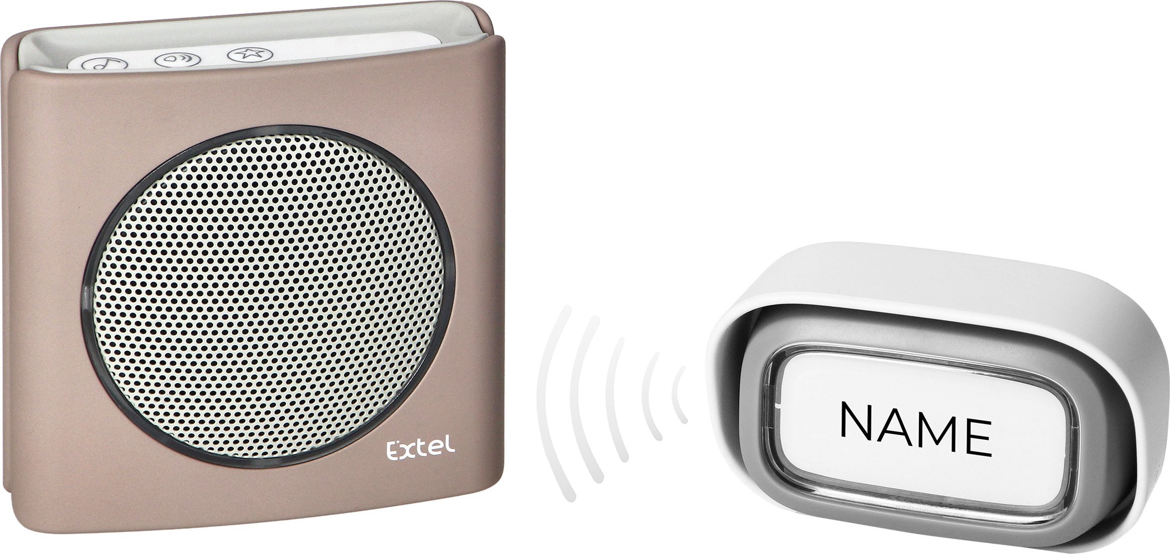 Orno Dzwonek bezprzewodowy, bateryjny EXTEL diBi Flash Soft, brązowy