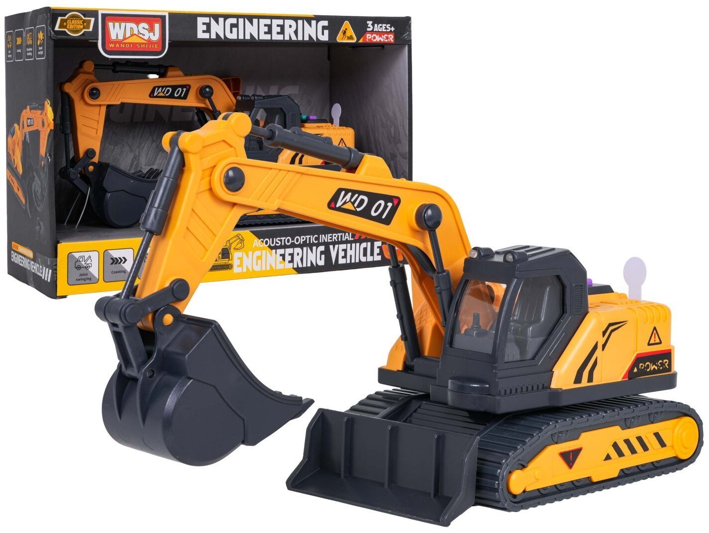 Koparka z Funkcją Dźwięku i Świateł 1:18