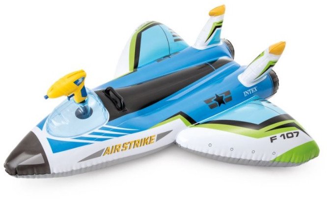 Materac dmuchany samolot z działkiem wodnym Intex 57536 niebieski
