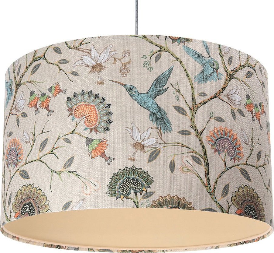 Lampa wisząca Lumes Kremowa lampa wisząca z dużym abażurem - S385-Palva