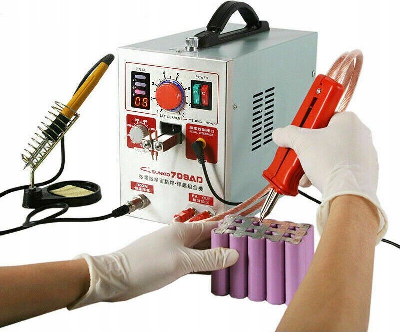 Rosfix ZGRZEWARKA IMPULSOWA PUNKTOWA AKUMULATORÓW OGNIW LUTOWNICA T12 SUNKKO 709AD