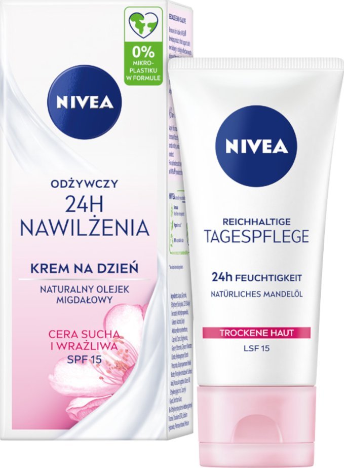 Nivea Odżywczy krem na dzień - 24h nawilżenia do cery suchej i wrażliwej SPF 15 50ml