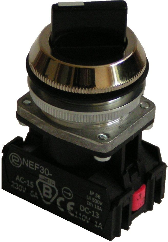 Promet Przełącznik 2 położeniowy pokrętło 30mm czarny 1Z 1R bez samopowrotu (W0-NEF30-TPA XY S)