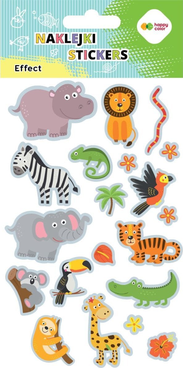 Naklejki EFFECT -Zoo, 10x20cm, Happy Color