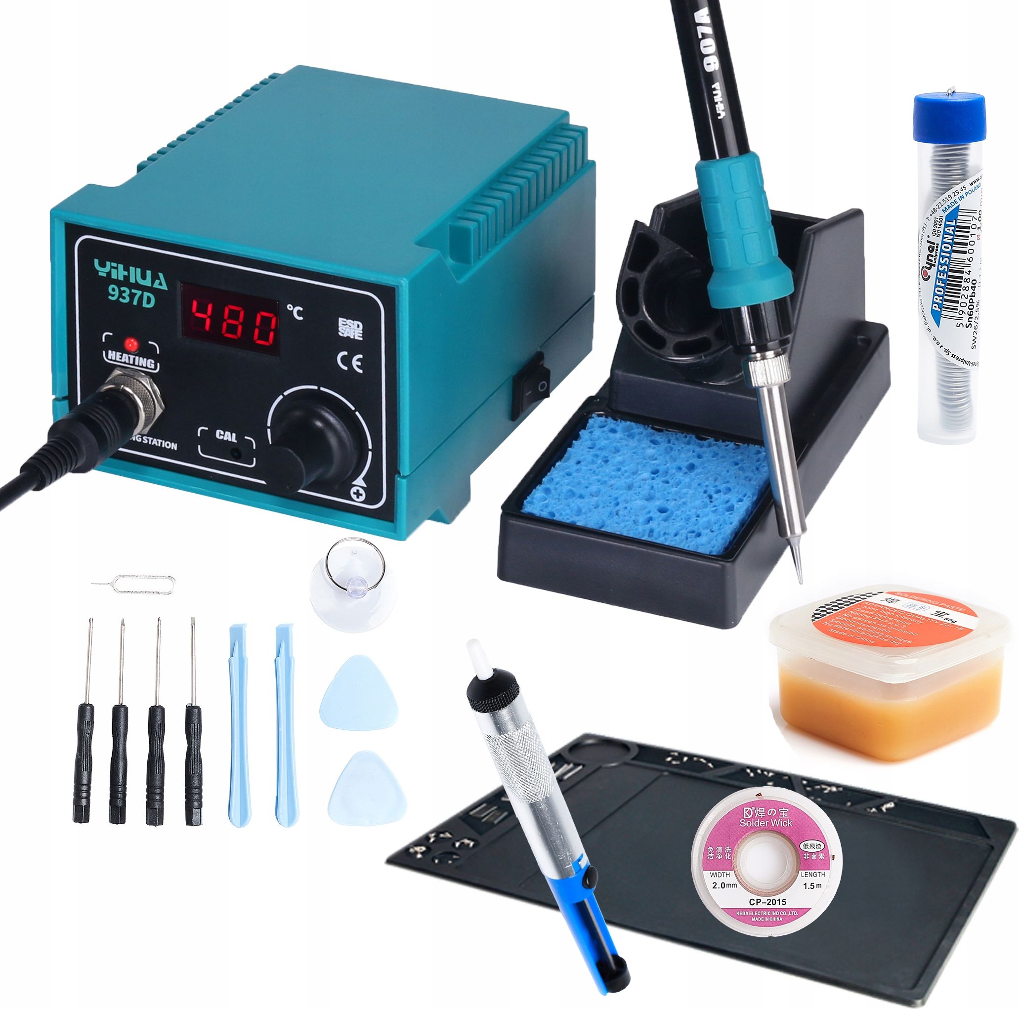 Techrebal Zestaw stacja lutownicza Yihua 937D Mata KIT 4