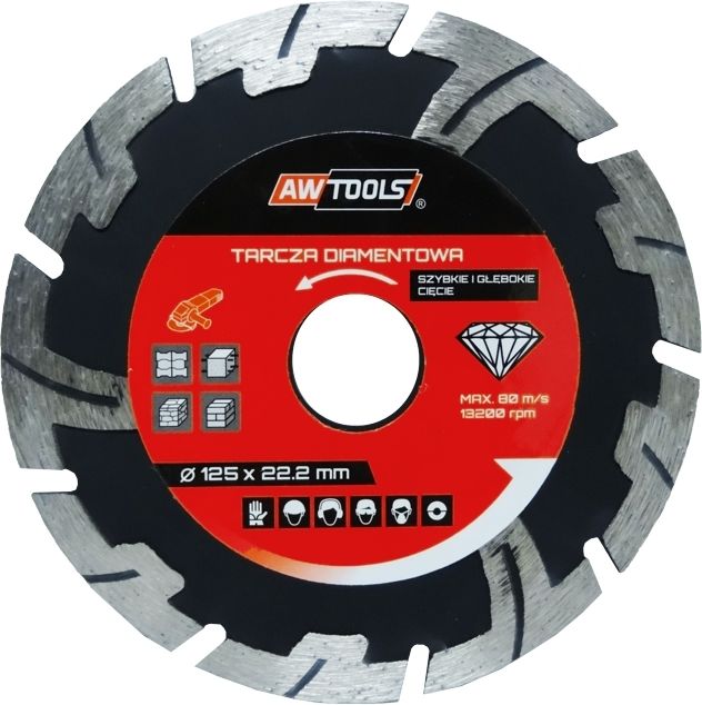 AWTools Tarcza diamentowa szybkie głębokie cięcie 125 x 22,2mm (AW46125)