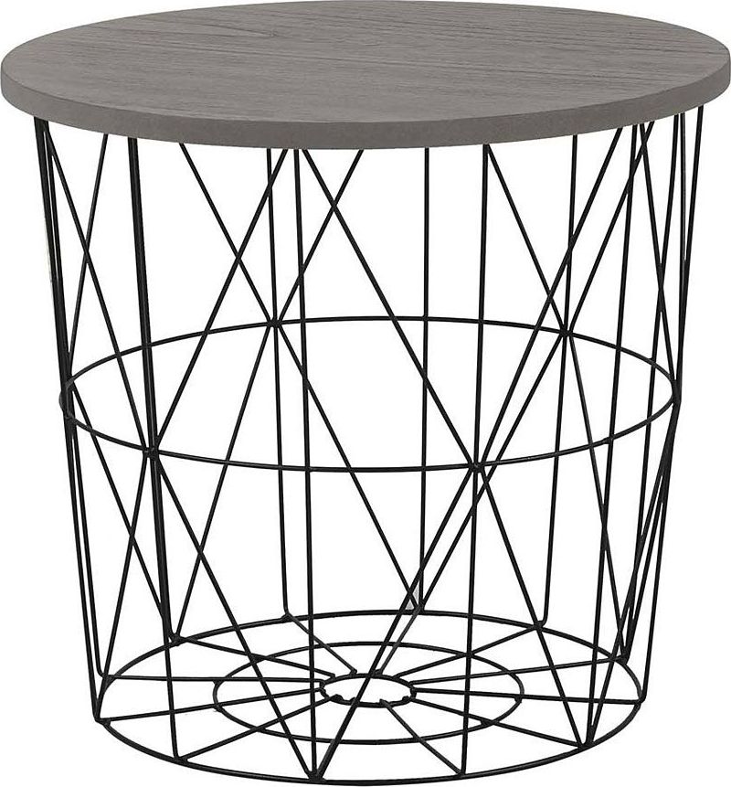 Elior Okrągła ława druciana Rista - popielata + czarna