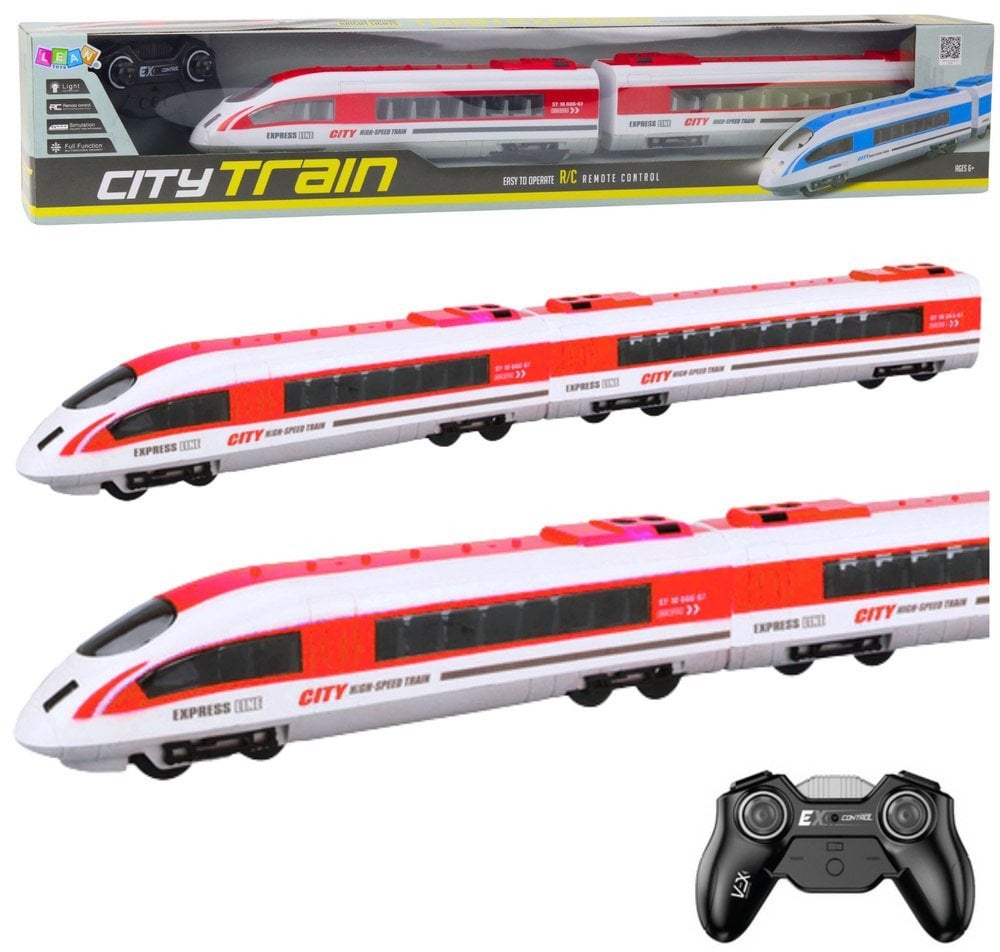 Pociąg Osobowy Zdalnie Sterowany RC Światła Czerwony 65 cm