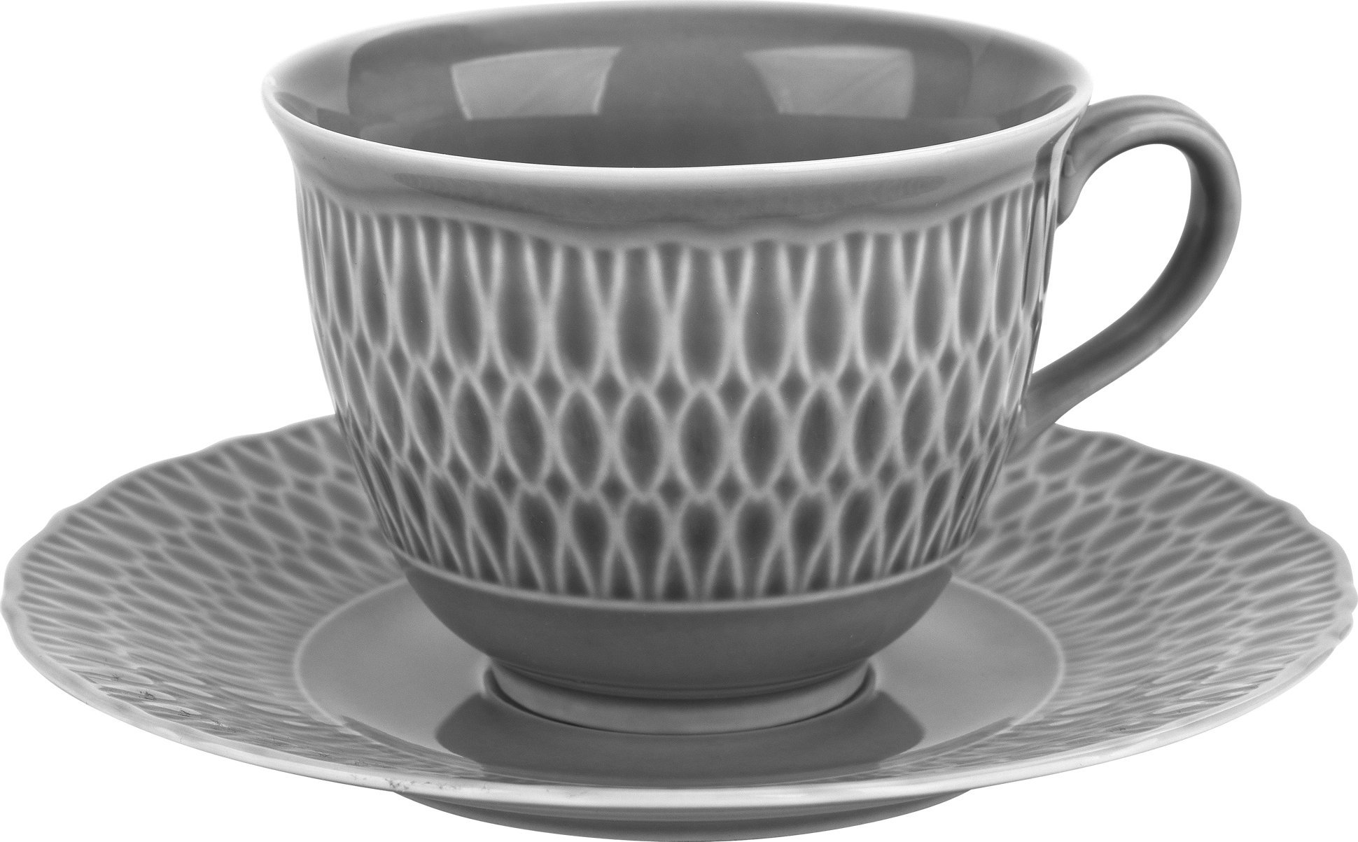 Ćmielów Filiżanka + spodek 250ml/16 cm Sofia Szara