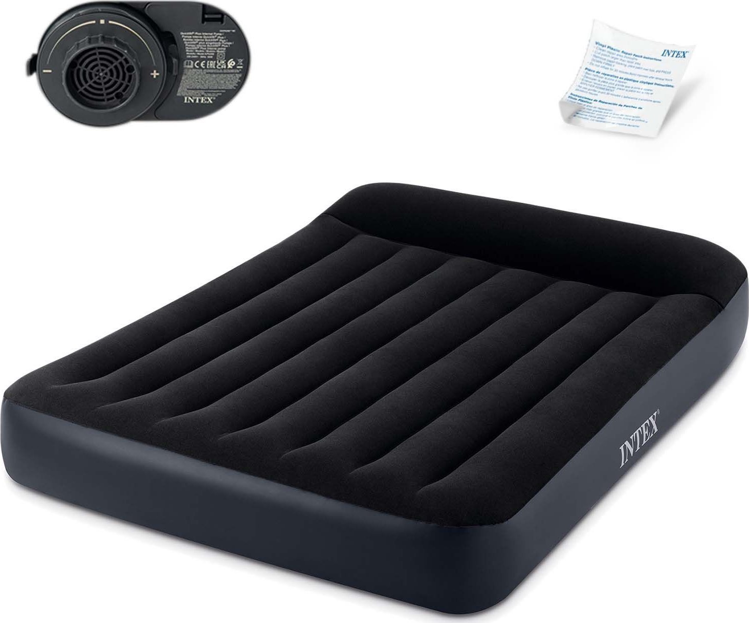 Intex Materac z pompką, dmuchany, dwuosobowy, Intex, 191x137x25 cm, czarny