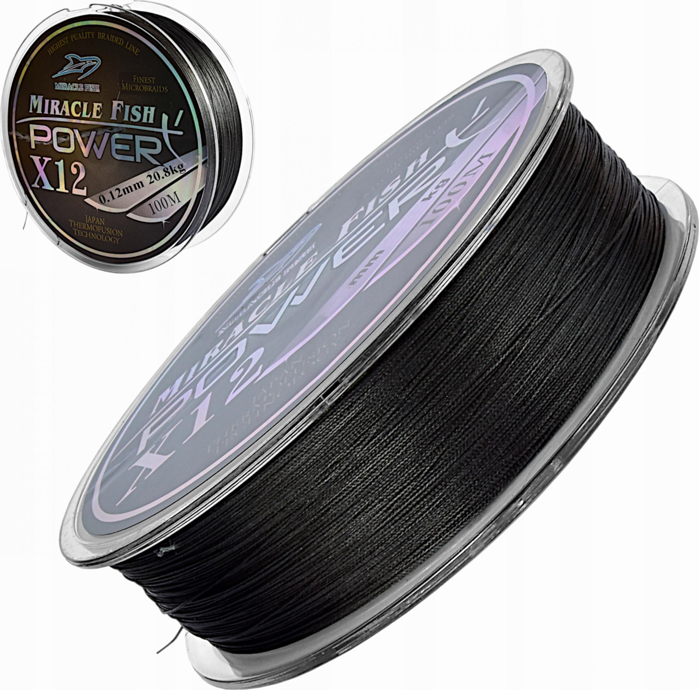 Miracle Fish Plecionka 12 SPLOTOWA Power 0.12 mm/ 20.8kg Czarna