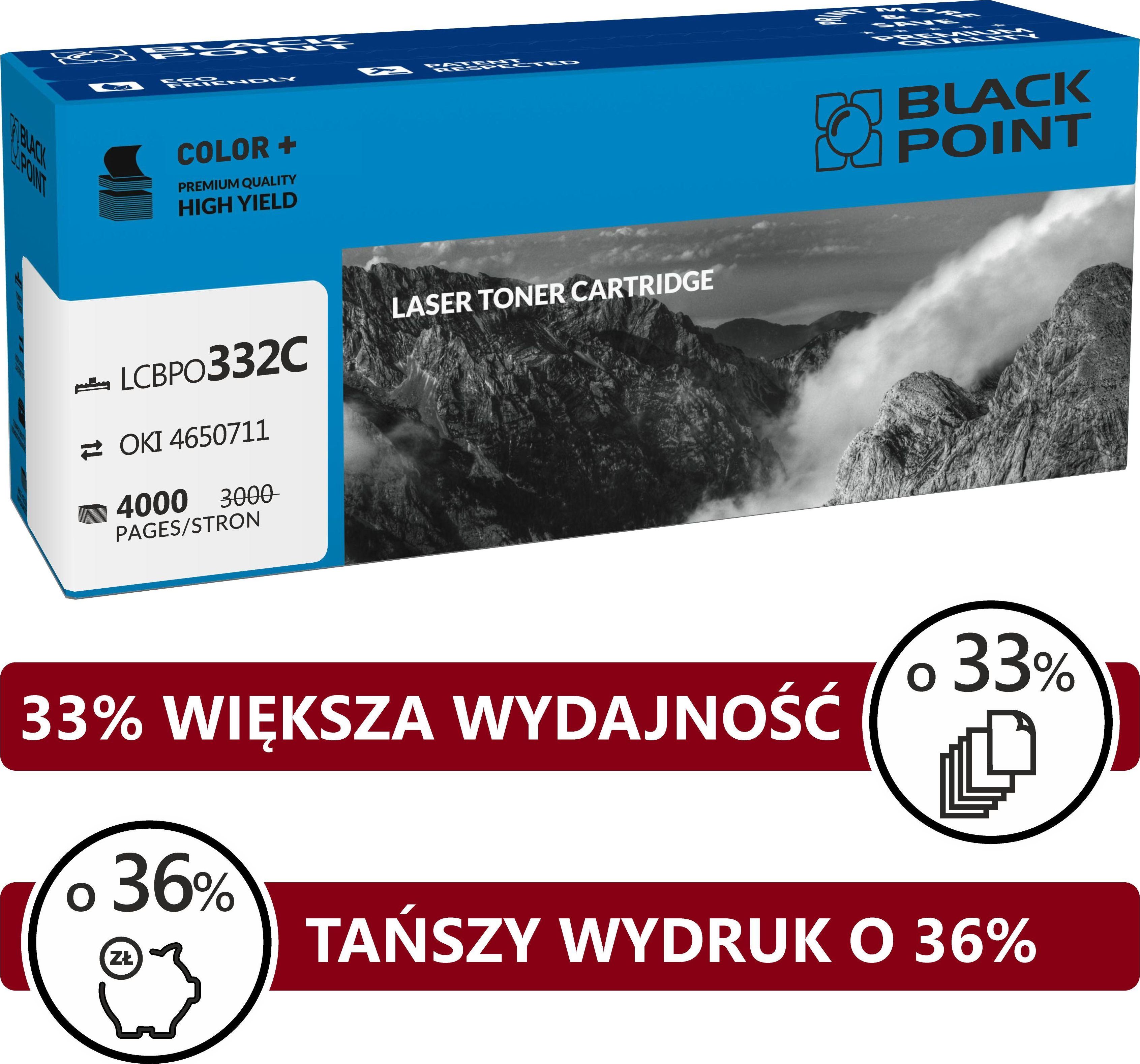 Toner Black Point LCBPOC332C Cyan Zamiennik 46508711 (BLOKI332CYBW)