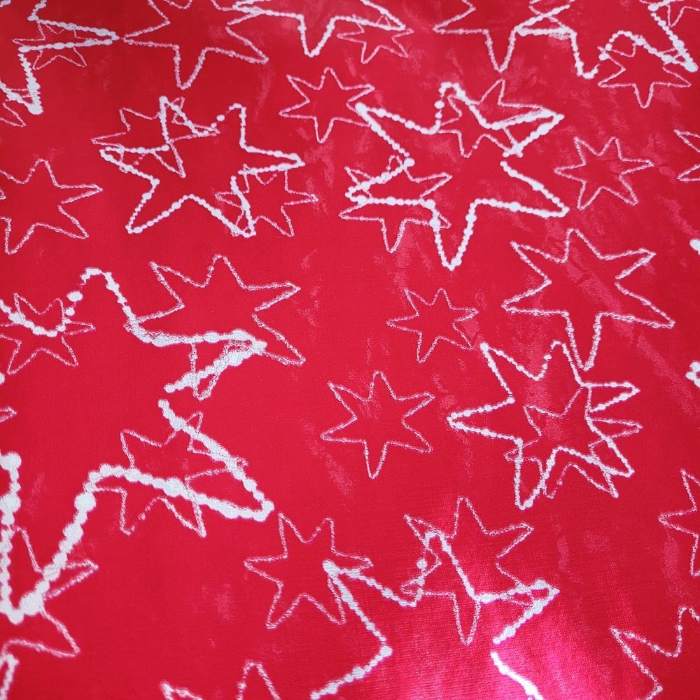 Fastima Papier świąteczny do pakowania 57cmx2m 2m594 czerwony gwiazdki