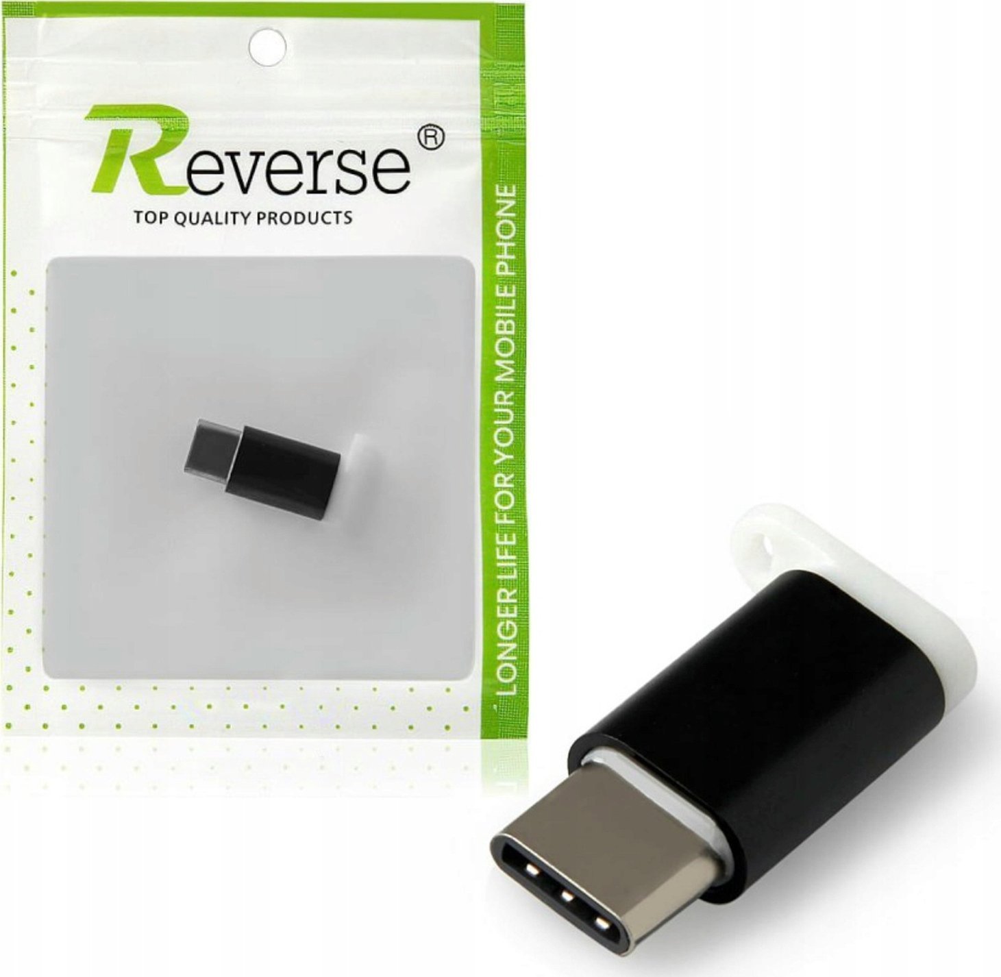Revers Adapter Przejściówka REVERSE Złącze Micro USB do USB C Czarny Transmisja