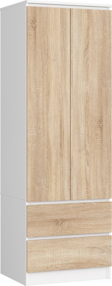 Fabryka Mebli Akord SZAFA STAR S 60 cm 2 DRZWI 2 SZUFLADY BIAŁA / SONOMA