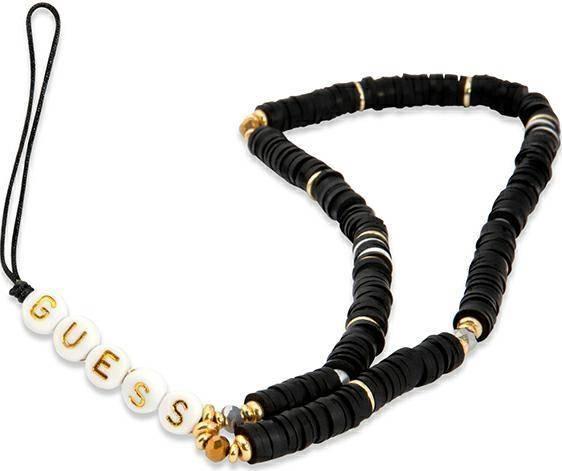 Guess Guess zawieszka GUSTPEARK Phone Strap czarny/black Heishi Beads