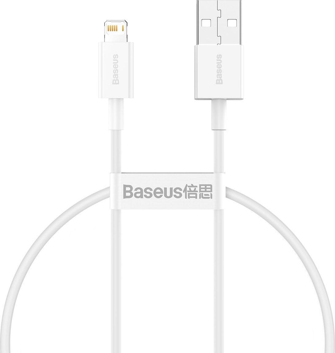 Kabel USB Baseus USB-A - Lightning 0.25 m Biały (CALYS-02)