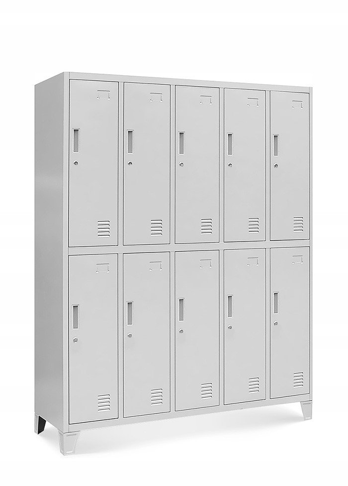 Spind Kleiderspind mit 10 Abteilen BARTEK, 1360 x 1720 x 450 mm, grau