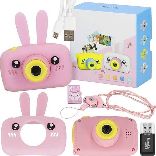 Aparat cyfrowy Springos Aparat dla dzieci cyfrowa kamera full HD z kartą 8 GB różowy UNIWERSALNY