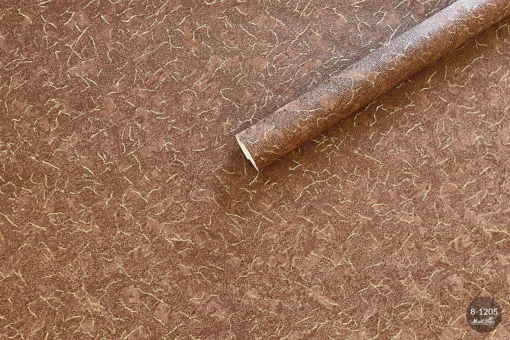 MallDeco TAPETA WINYLOWA MERLEN ZŁOTY BRĄZ