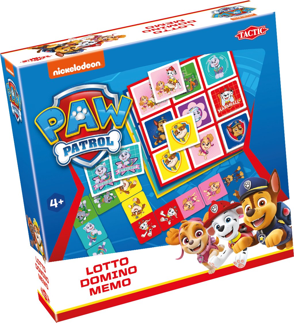 Tactic PAW Patrol 3-in-1 : Memo, Lotto, Domino, Card Game, Matching, 4 yr(s)
