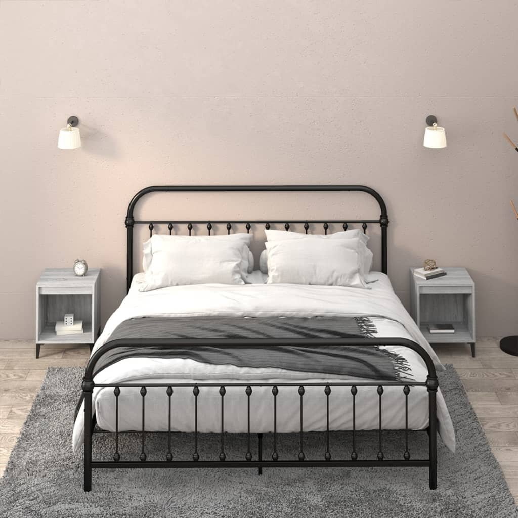 vidaXL vidaXL Szafki nocne, 2 szt., szary dąb sonoma, 40x35x50 cm