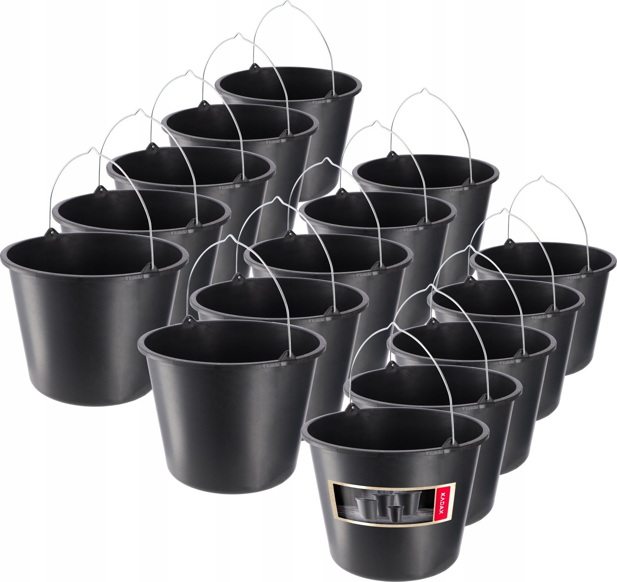 Kadax Wiadro Budowlane Gospodarcze Plastikowe 12L 15szt