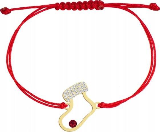 Radziszewska Jewellery Złota Bransoletka ze Skarpetą Świąteczną Prezent 925 ŻYCZENIA GRATIS