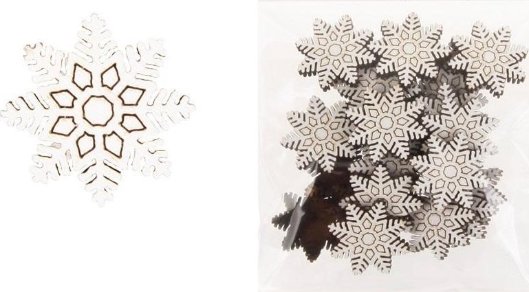 Dekoracja drewniana 24szt Śnieżka 2