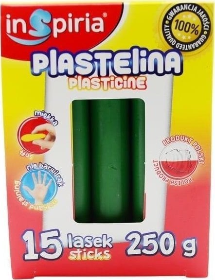 Plastelina ciemna zielona 15 lasek 250g