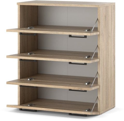 Szafka Na Buty 4 Drzwiczki Do Przedpokoju Uchylna Hugo Drewniana Dąb Sonoma