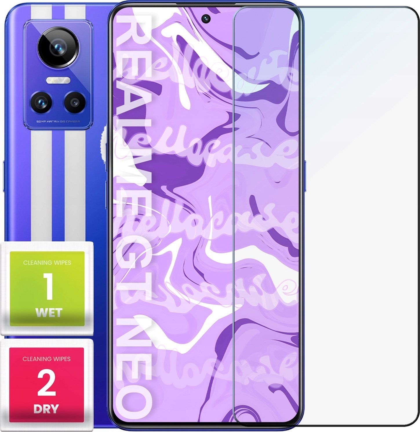 Hello Case Szkło Hartowane do Realme Gt Neo 3 (szybka 9H, płaskie 2.5D, ochronne)