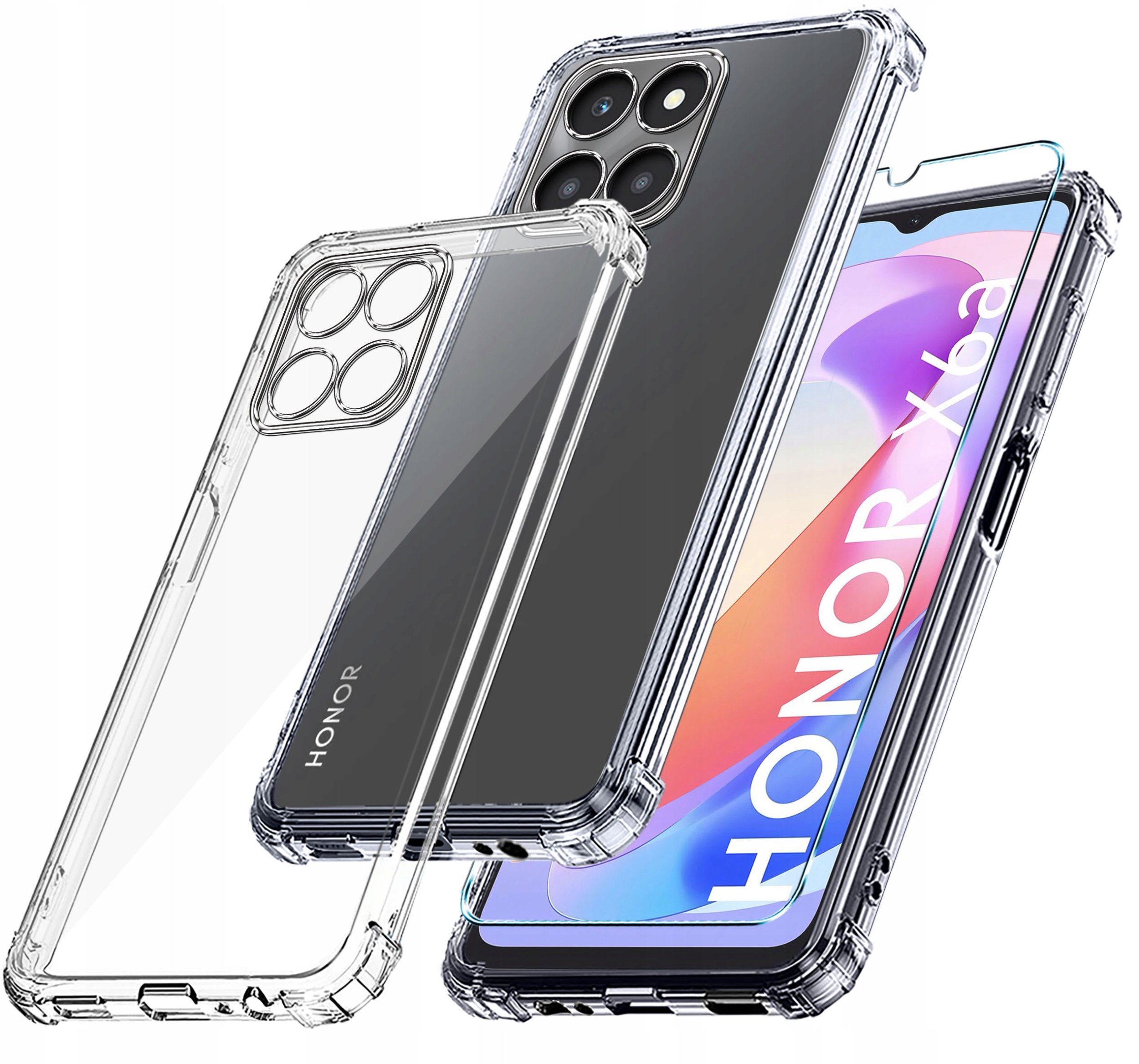 Etui do Honor X6A ANTI-SHOCK CLEAR CASE + Szkło OCHRONNE 9H