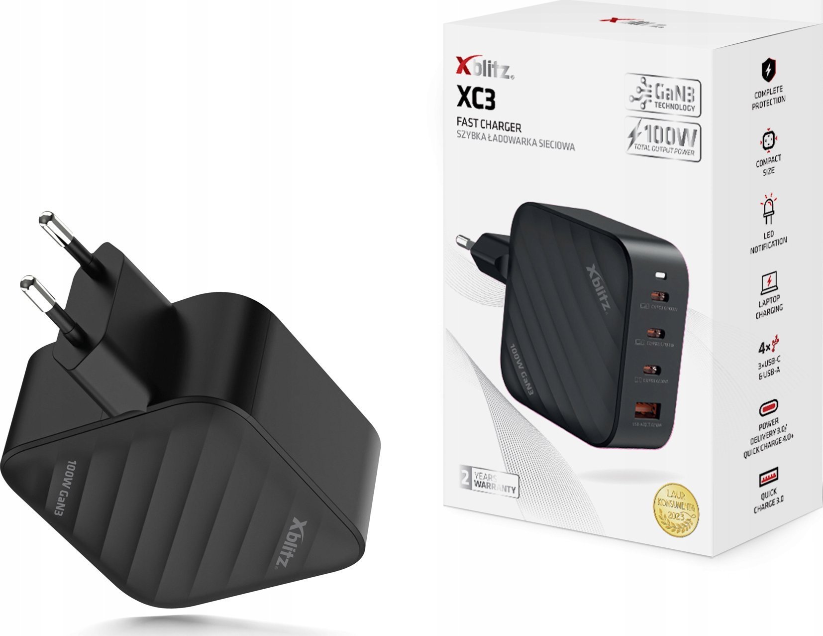 Ładowarka Xblitz Xblitz XC3 Ładowarka sieciowa PD100W GaN3