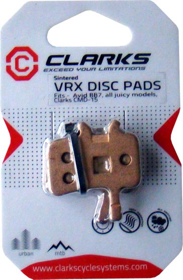 Clarks Okładziny hamulcowe AVID (Juicy 3,5,7, 7 Carbon, Ultimate, BB7) metaliczne spiekane