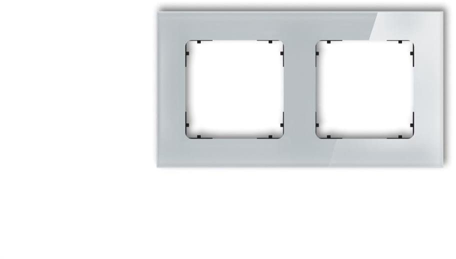 ICON Ramka uniwersalna podwójna kwadratowa - efekt szkła (ramka: szara spód: czarny) 15-12-IRSK-2