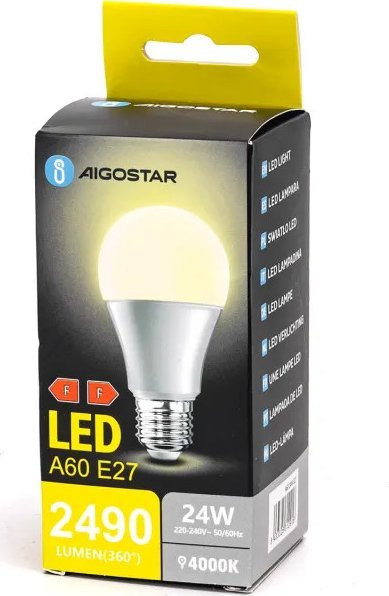 Aigostar Żarówka LED A60 E27 24W 4000k neutralna LED A60 E27 24W 4000k