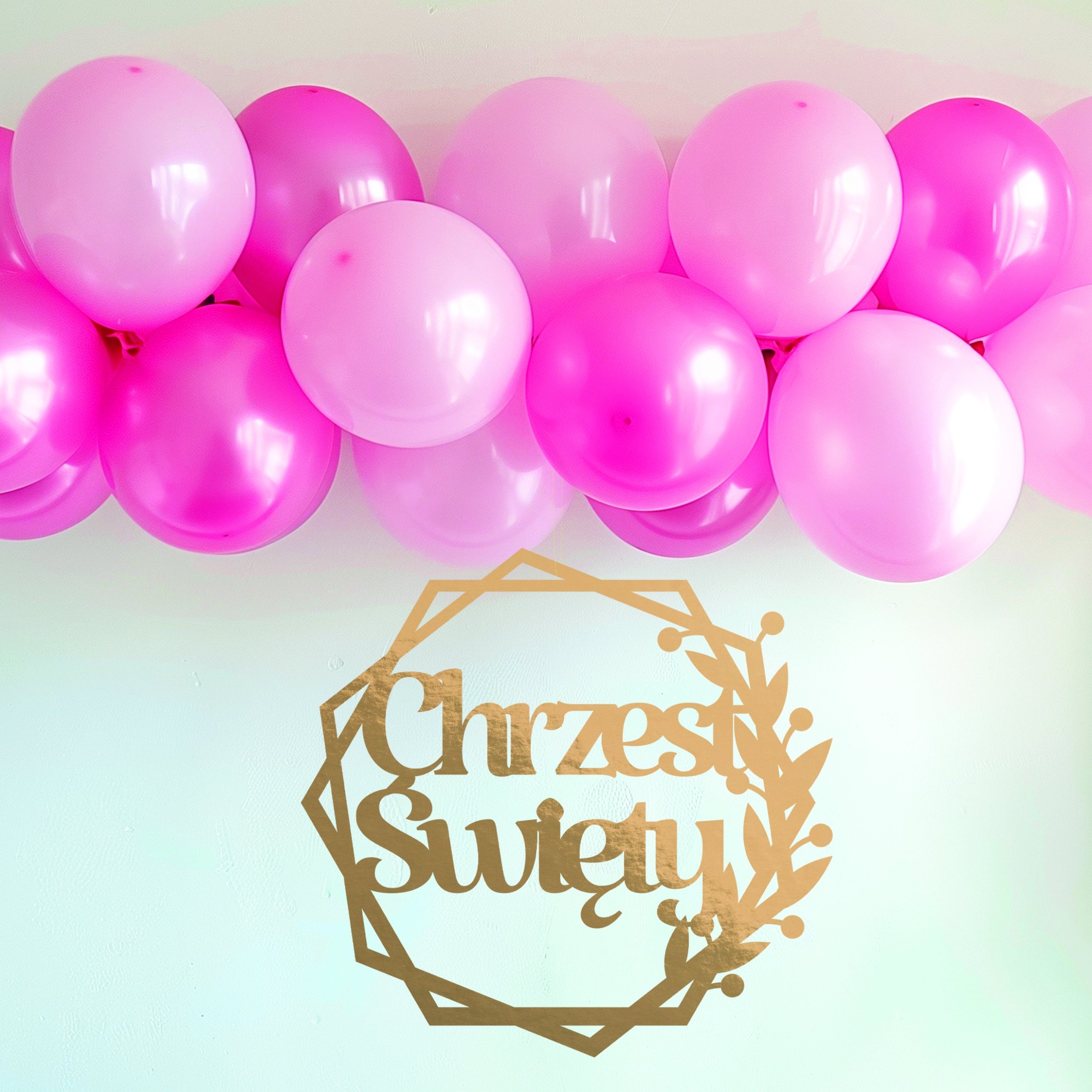 CHRZEST ŚWIĘTY łapacz dekoracyjny ZŁOTY girlanda wisząca na CHRZCINY ozdoba