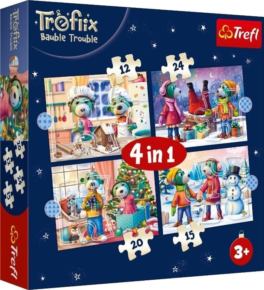 Trefl Puzzle 4w1 U Treflików pada śnieg - łącznie 71 elementów (34657)