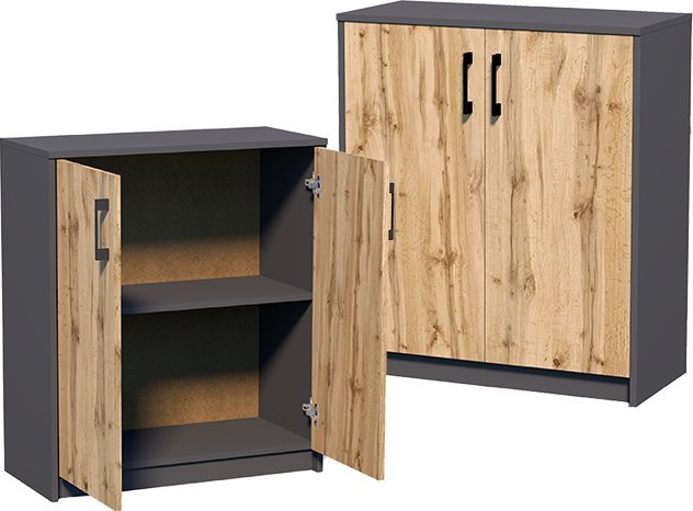 Meble-Bestseller Komoda K017 Grafit-Wotan 74x35x85 cm