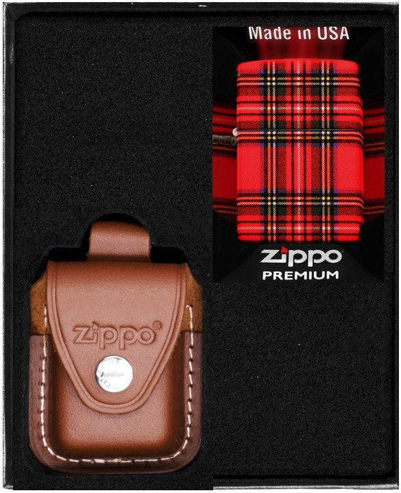 Zestaw ZIPPO Zapalniczka RED PLAID DESIGN Prezentowy No2