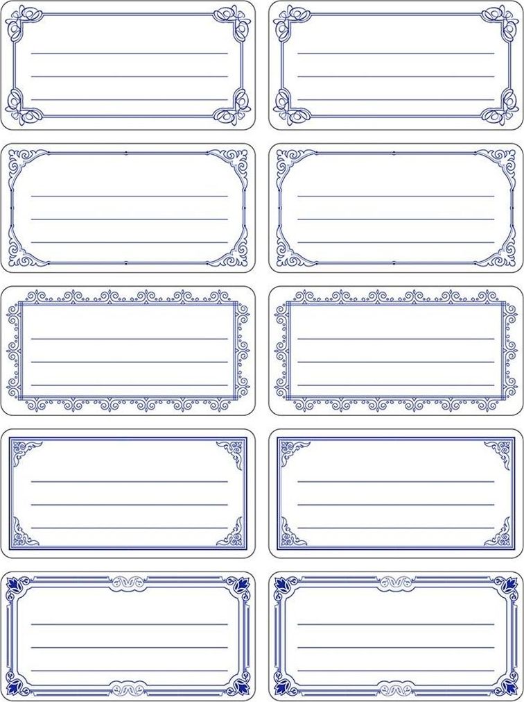 Titanum Naklejki etykiety biało niebieskie 240szt